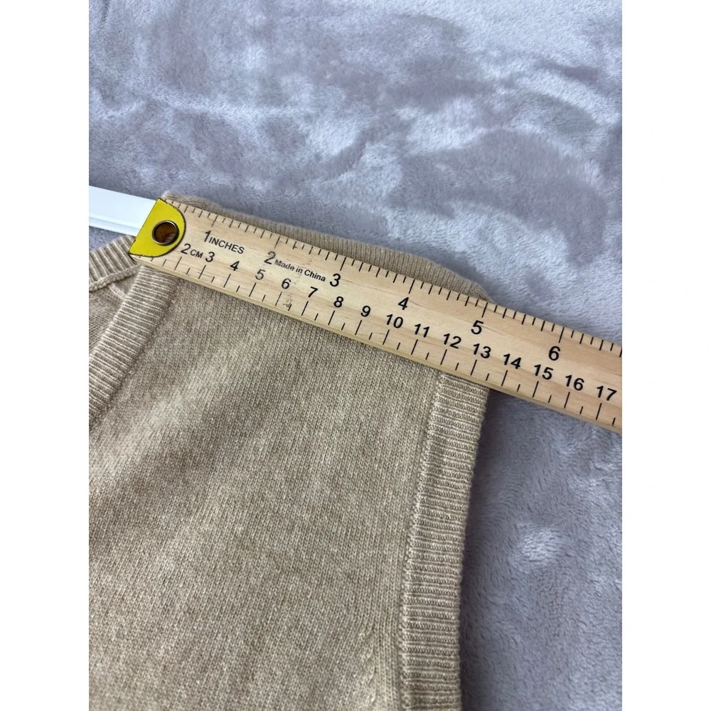 Bullock & Jones Tan 100% Cashmere V-Neck Sweater Vest Made in Scotland Mens S